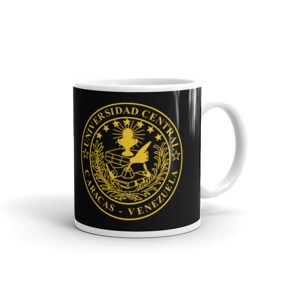 Taza UCV Gold Negra Brillante