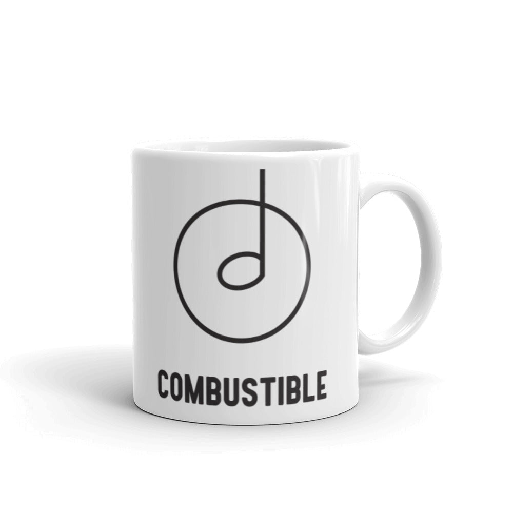 Combustible White glossy mug