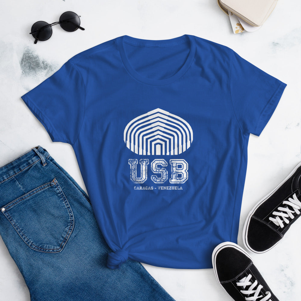 Camiseta USB de manga corta para mujer Royal Blue